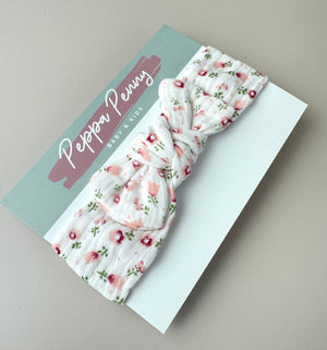 Cotton Bow Headband - Floral - Peppa Penny