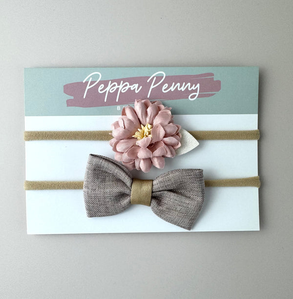 Bow Headband Duo - Nina - Peppa Penny