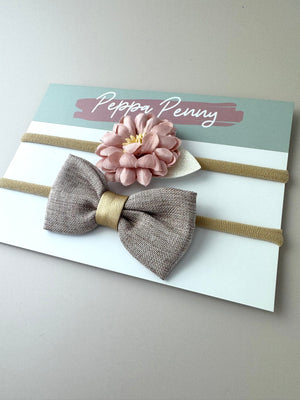Bow Headband Duo - Nina - Peppa Penny