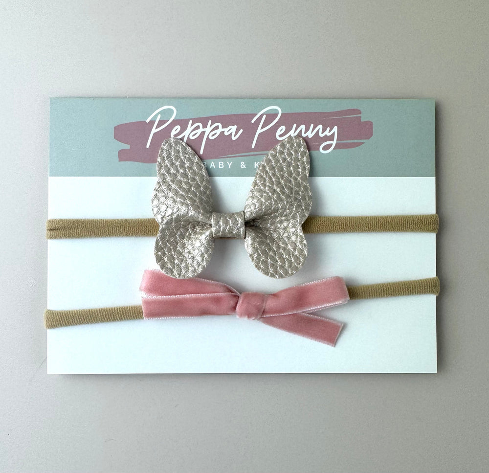Bow Headband Duo - Butterfly - Peppa Penny