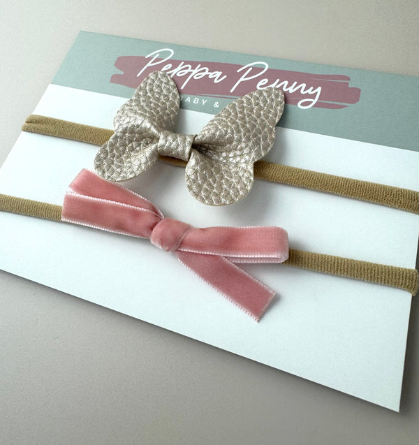 Bow Headband Duo - Butterfly - Peppa Penny