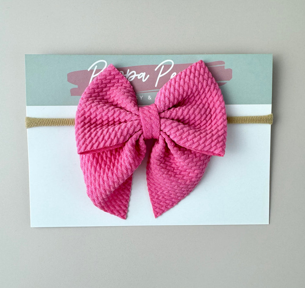 Bow Headband - Large Hot Pink - Peppa Penny DISCOUNTED