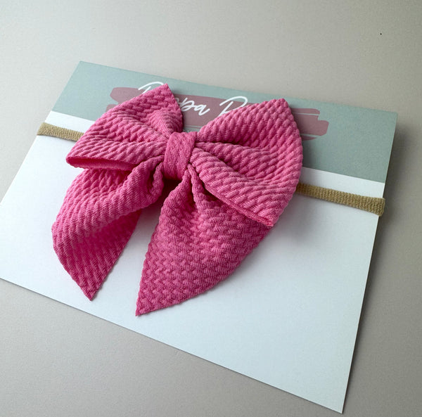 Bow Headband - Large Hot Pink - Peppa Penny DISCOUNTED