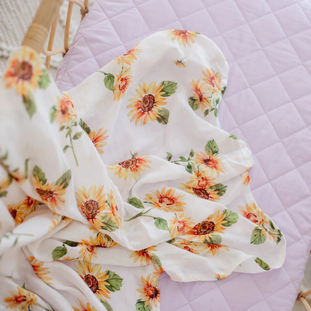 Bamboo Cotton Muslin Swaddle Wrap | Sunny Days - Bambella Design