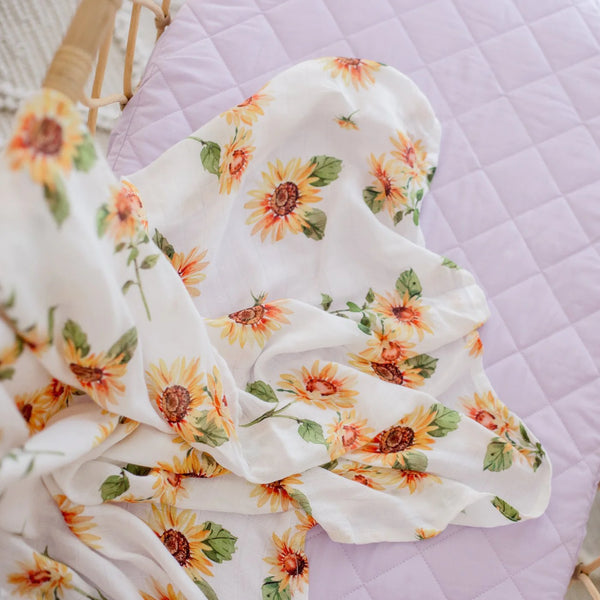 Bamboo Cotton Muslin Swaddle Wrap | Sunny Days - Bambella Design