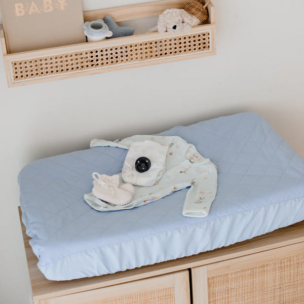 Waterproof Bassinet Sheet - Dusty Blue - Bambella Designs