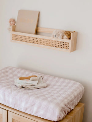 Waterproof Bassinet Sheet | Blush Gingham - Bambella Designs