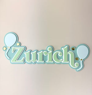 Custom Name Sign Detailed | Layered acrylic name plaque - Balloons - Luma Light
