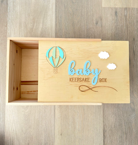 Baby Keepsake Box - Hot Air Balloon - Luma Light