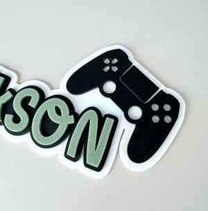 Custom Name Sign Detailed | Layered acrylic name plaque - Gamer - Luma Light