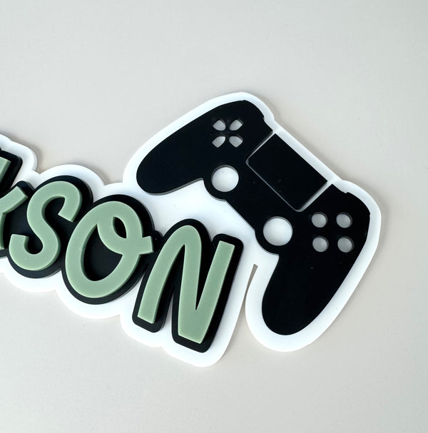 Custom Name Sign Detailed | Layered acrylic name plaque - Gamer - Luma Light