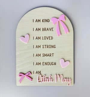 Custom Bows & Hearts Affirmation Sign - Luma Light