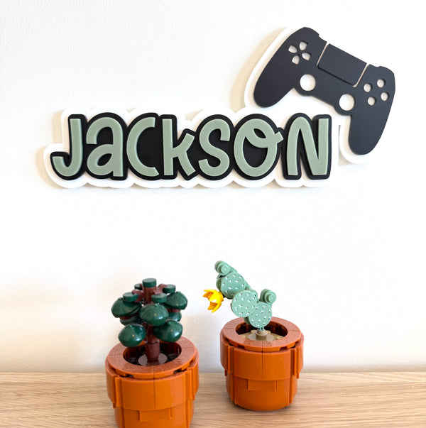 Custom Name Sign Detailed | Layered acrylic name plaque - Gamer - Luma Light