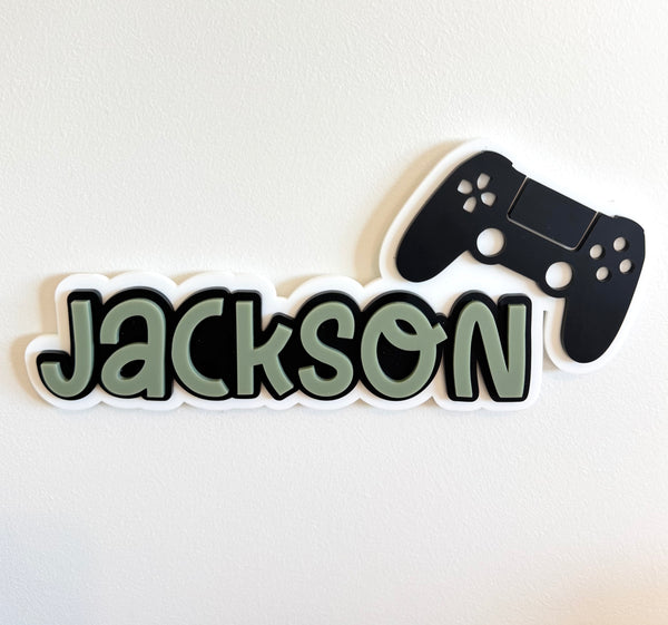 Custom Name Sign Detailed | Layered acrylic name plaque - Gamer - Luma Light