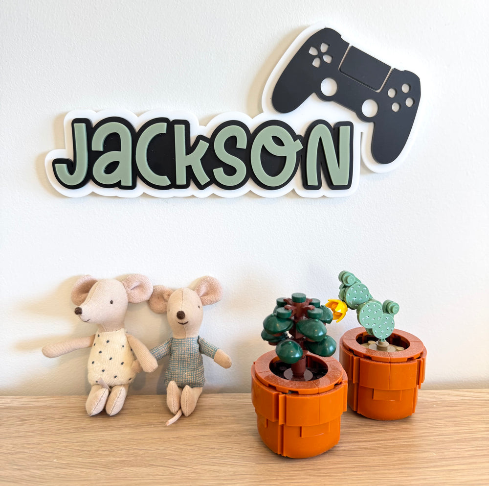 Custom Name Sign Detailed | Layered acrylic name plaque - Gamer - Luma Light