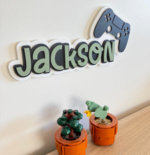 Custom Name Sign Detailed | Layered acrylic name plaque - Gamer - Luma Light
