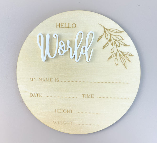 Hello World - White Acrylic - Luma Light