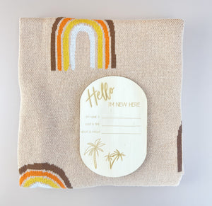 Hello I'm new here - Palm - Baby Announcement Plaque - Luma Light