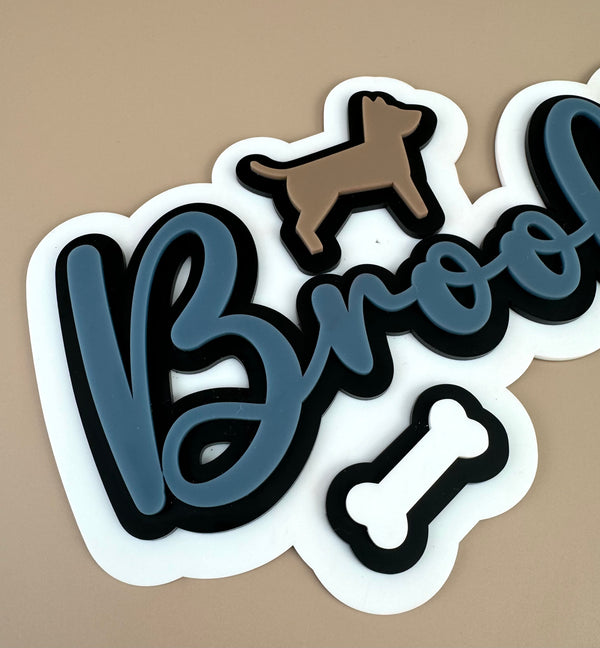 Custom Name Sign Detailed | Triple Layered acrylic name plaque -Dogs - Luma Light