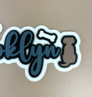 Custom Name Sign Detailed | Triple Layered acrylic name plaque -Dogs - Luma Light