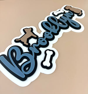 Custom Name Sign Detailed | Triple Layered acrylic name plaque -Dogs - Luma Light
