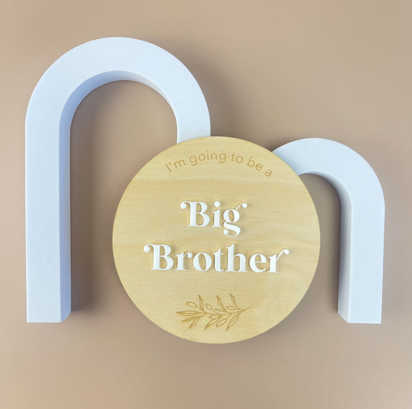 I'm going to be a big brother - white acrylic -Pregnancy Announcement Plaque - Luma Light
