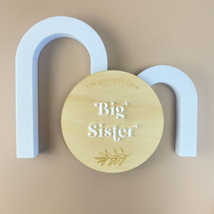 I'm going to be a big sister - white acrylic -Pregnancy Announcement Plaque - Luma Light