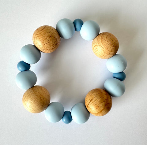 Two-Toned Silicone Teether - Blue - CMC Gold