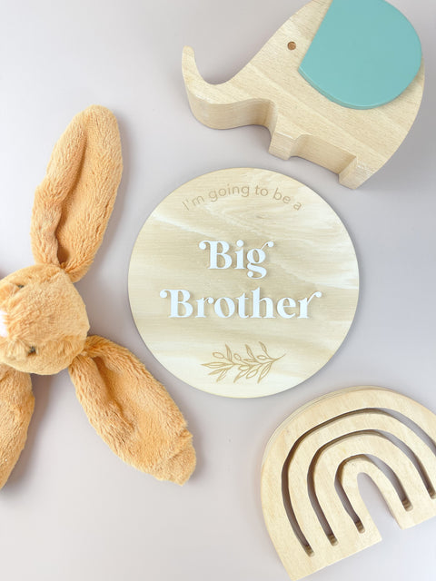 I'm going to be a big brother - white acrylic -Pregnancy Announcement Plaque - Luma Light
