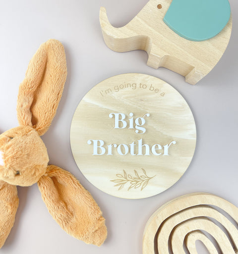 I'm going to be a big brother - white acrylic -Pregnancy Announcement Plaque - Luma Light