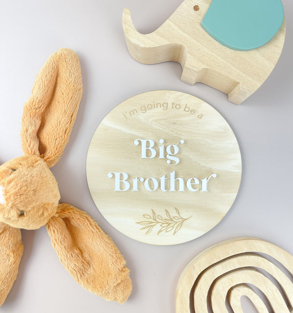 I'm going to be a big brother - white acrylic -Pregnancy Announcement Plaque - Luma Light