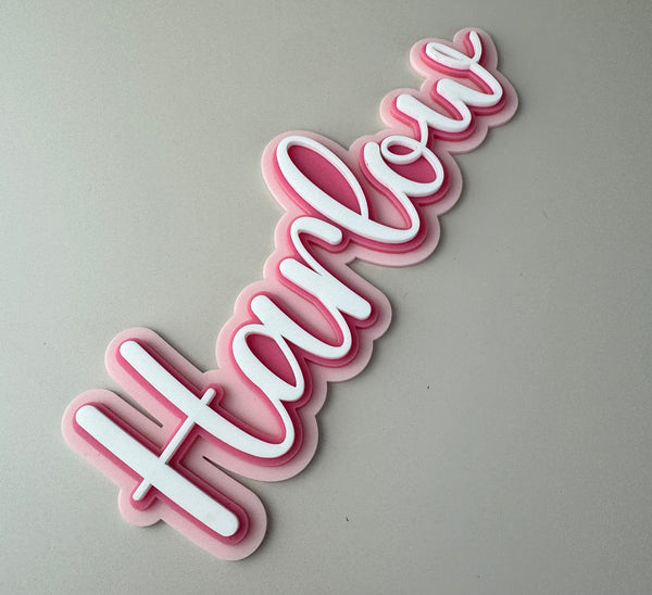 Custom Name Sign Triple Layered Pinks acrylic name plaque  - Luma Light