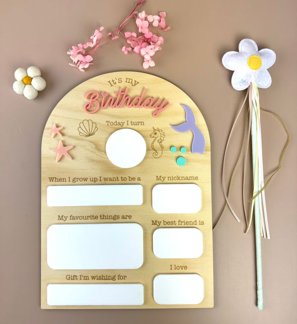 Birthday Board - It's my Birthday - Mermaids - Luma Light