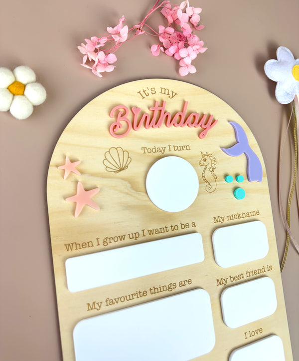 Birthday Board - It's my Birthday - Mermaids - Luma Light