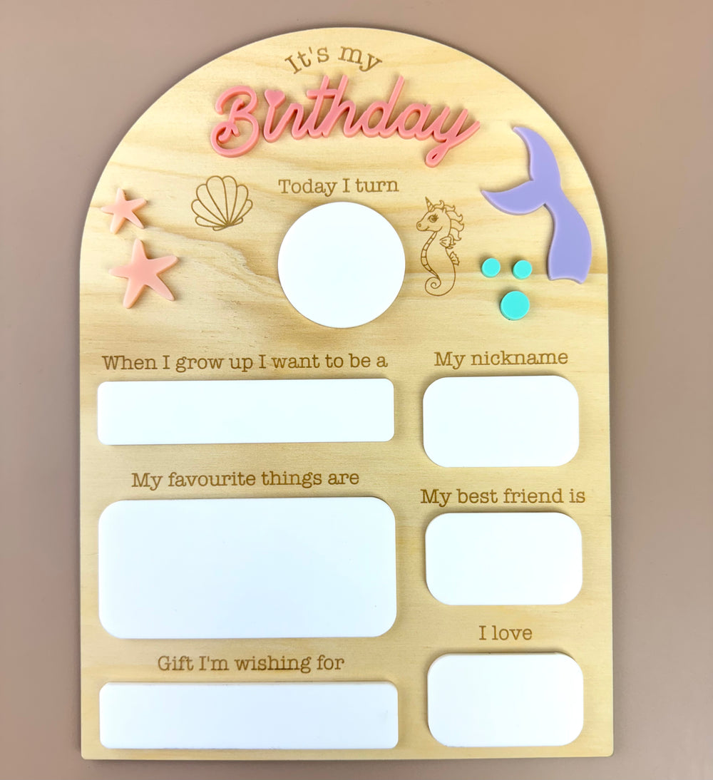 Birthday Board - It's my Birthday - Mermaids - Luma Light