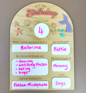 Birthday Board - It's my Birthday - Mermaids - Luma Light