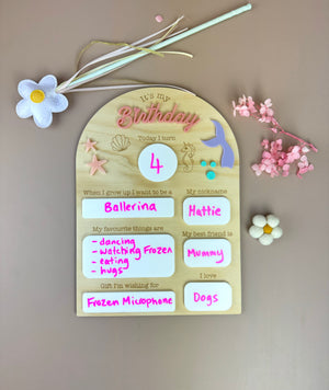 Birthday Board - It's my Birthday - Mermaids - Luma Light