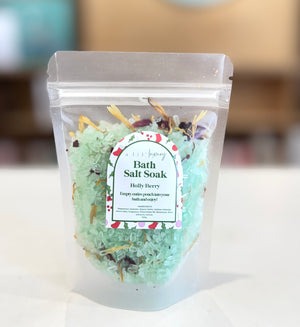 Christmas Edition Bath Salt Soak - Holly Berry - A Lil Luxury