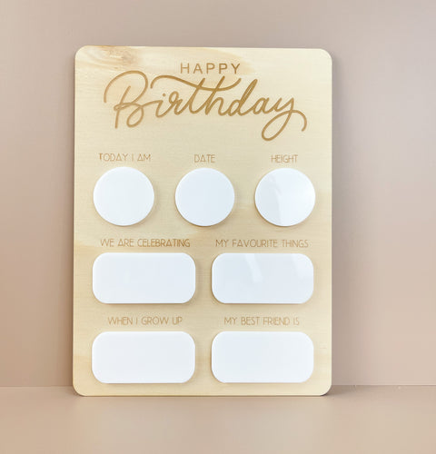 Birthday Board - Fill in each year - Happy Birthday - Luma Light