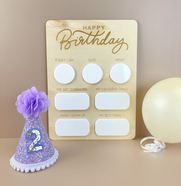 Birthday Board - Fill in each year - Happy Birthday - Luma Light