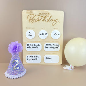 Birthday Board - Fill in each year - Happy Birthday - Luma Light