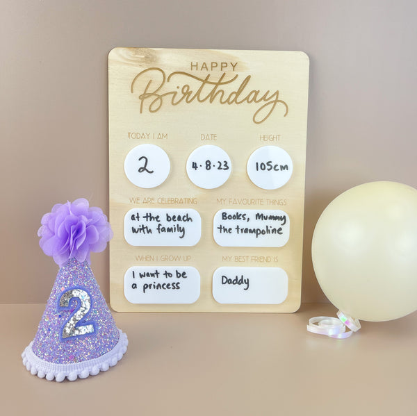 Birthday Board - Fill in each year - Happy Birthday - Luma Light