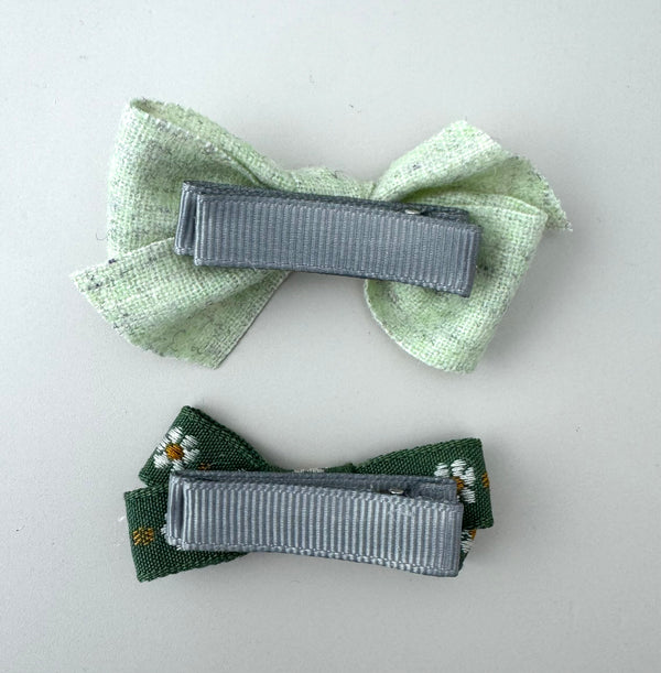 Green Bow Hair Clip Pair - Peppa Penny