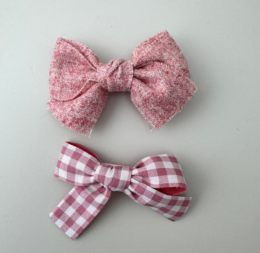 Pink Bow Hair Clip Pair - Peppa Penny