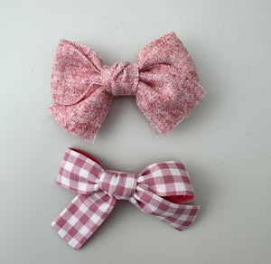 Pink Bow Hair Clip Pair - Peppa Penny