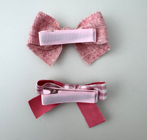 Pink Bow Hair Clip Pair - Peppa Penny