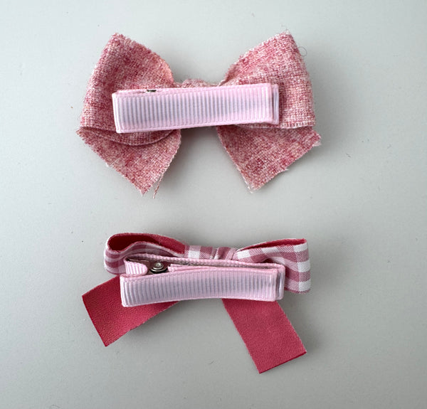 Pink Bow Hair Clip Pair - Peppa Penny