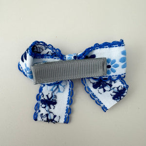 Alligator Hair Clip Bow - Floral Blue - Peppa Penny