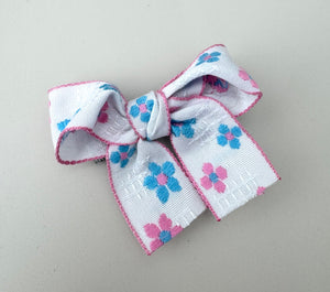 Alligator Hair Clip Bow - Floral Pink - Peppa Penny