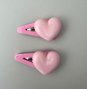 Acrylic Heart Clip Set Pink - Peppa Penny